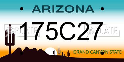 175C27 Arizona License Plate