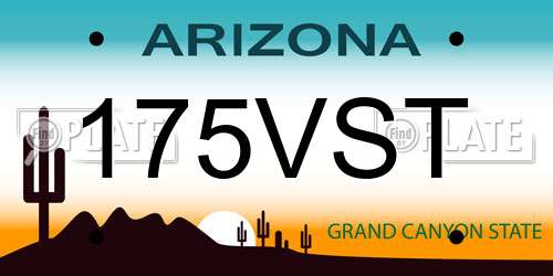 175VST Arizona License Plate