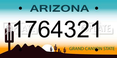1764321 Arizona License Plate