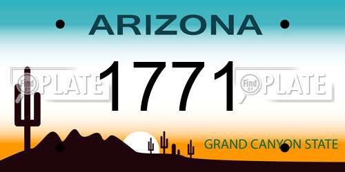 1771 Arizona License Plate