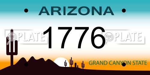 1776 Arizona License Plate