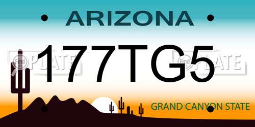 177TG5 Arizona License Plate