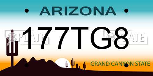 177TG8 Arizona License Plate