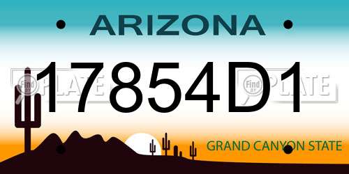 17854D1 Arizona License Plate