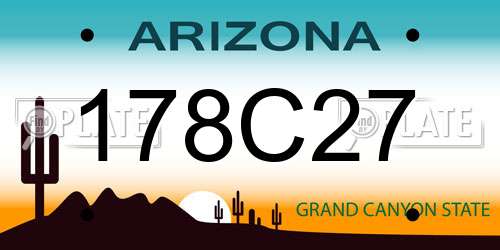 178C27 Arizona License Plate