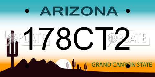 178CT2 Arizona License Plate
