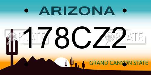 178CZ2 Arizona License Plate