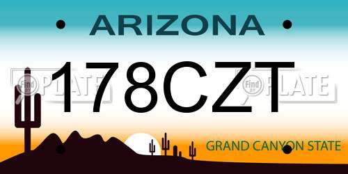 178CZT Arizona License Plate