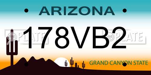178VB2 Arizona License Plate