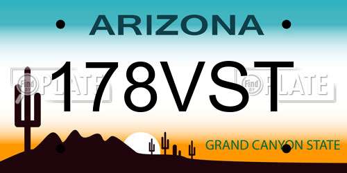 178VST Arizona License Plate