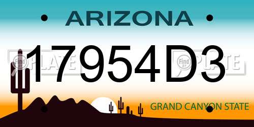 17954D3 Arizona License Plate