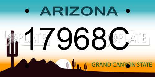 17968C Arizona License Plate