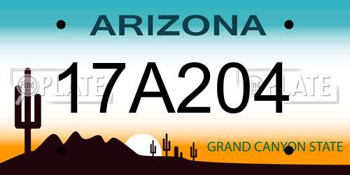 17A204 Arizona License Plate