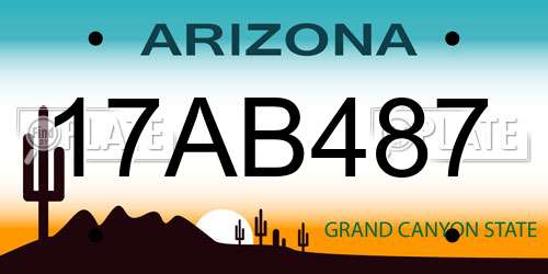 17AB487 Arizona License Plate