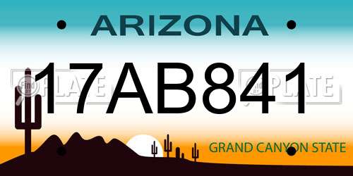 17AB841 Arizona License Plate