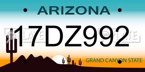 17DZ992 Arizona License Plate