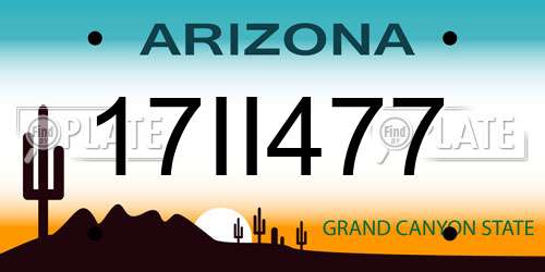 17II477 Arizona License Plate