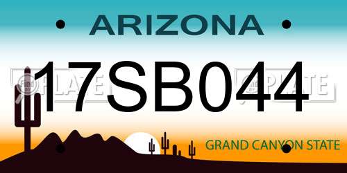 17SB044 Arizona License Plate