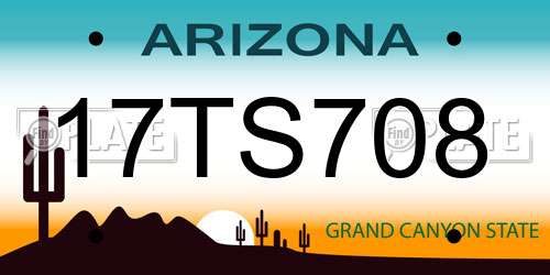 17TS708 Arizona License Plate