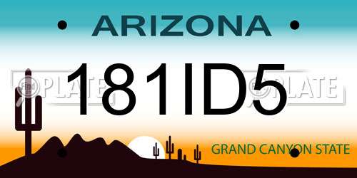 181ID5 Arizona License Plate