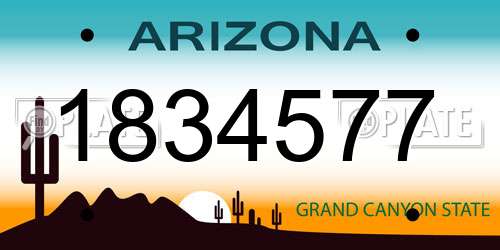 1834577 Arizona License Plate