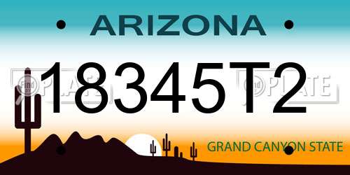 18345T2 Arizona License Plate