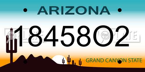 18458O2 Arizona License Plate