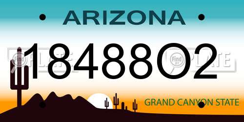 18488O2 Arizona License Plate