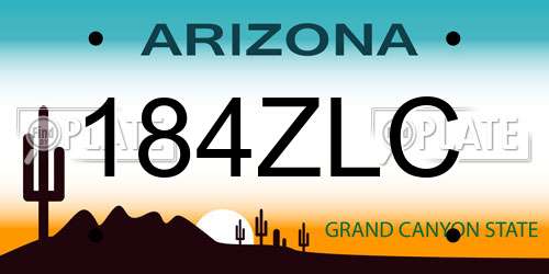 184ZLC Arizona License Plate