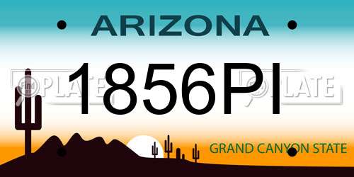 1856PI Arizona License Plate