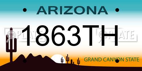 1863TH Arizona License Plate