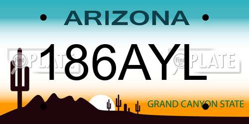 186AYL Arizona License Plate