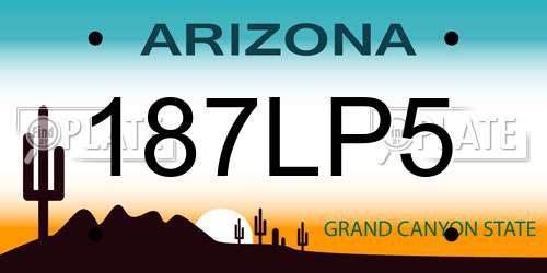 187LP5 Arizona License Plate