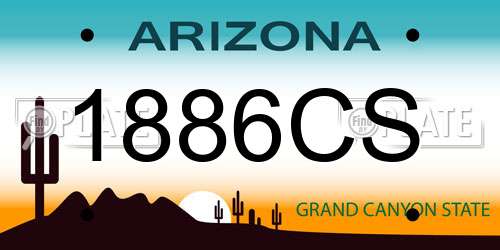 1886CS Arizona License Plate