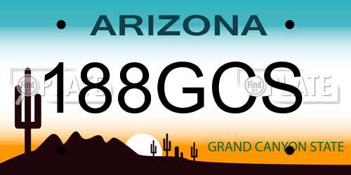 188GCS Arizona License Plate