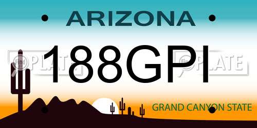 188GPI Arizona License Plate