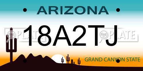 18A2TJ Arizona License Plate