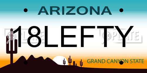 18LEFTY Arizona License Plate