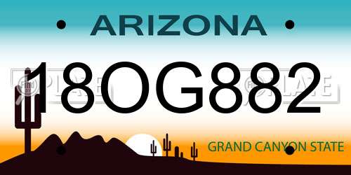 18OG882 Arizona License Plate