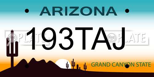 193TAJ Arizona License Plate