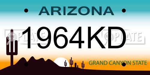 1964KD Arizona License Plate
