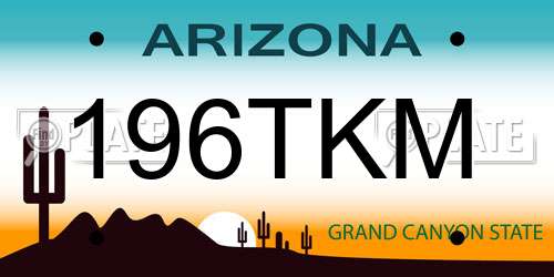 196TKM Arizona License Plate