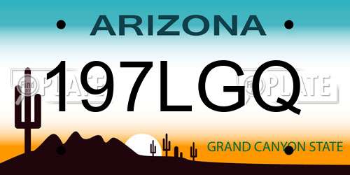 197LGQ Arizona License Plate