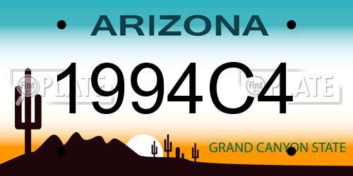 1994C4 Arizona License Plate