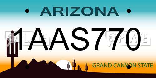 1AAS770 Arizona License Plate