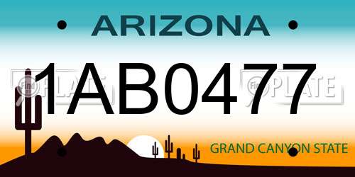 1AB0477 Arizona License Plate