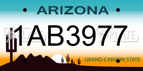 1AB3977 Arizona License Plate