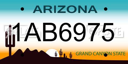 1AB6975 Arizona License Plate