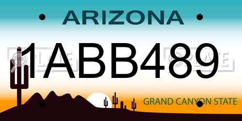 1ABB489 Arizona License Plate