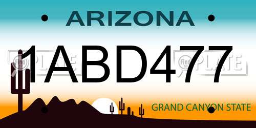 1ABD477 Arizona License Plate